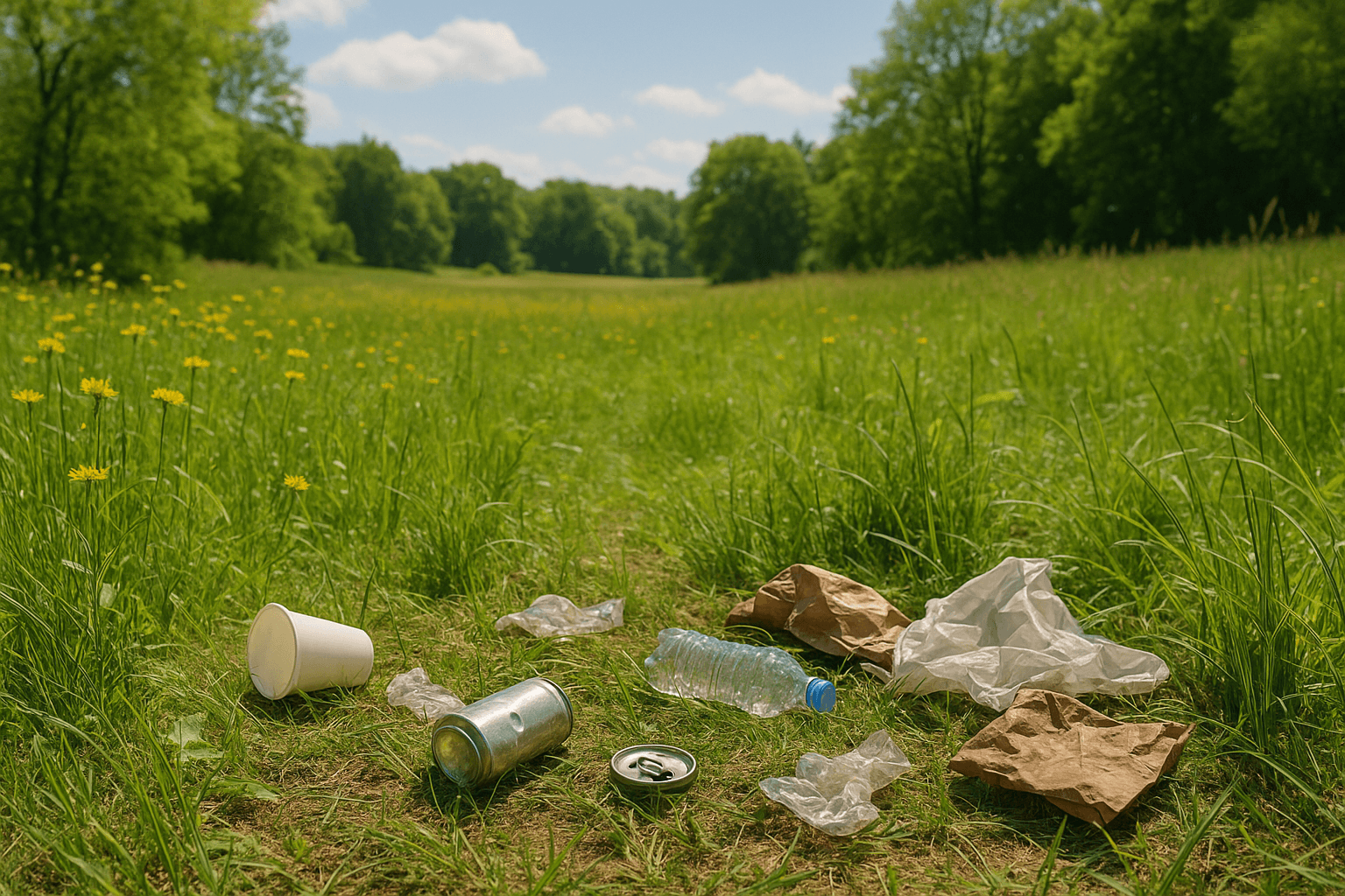 Paysage naturel avec déchets sauvages - Green Dynamics